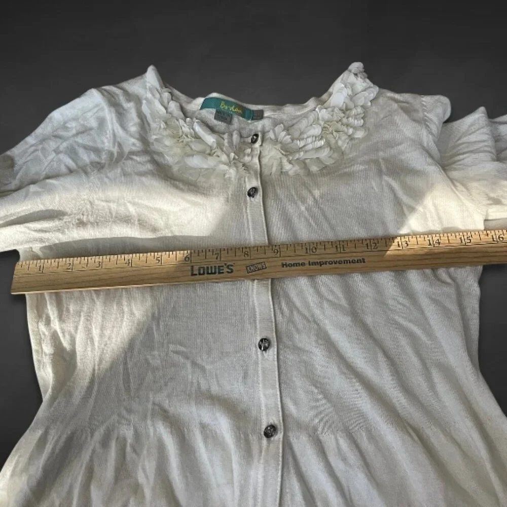 Boden Blouse Button-Front Closure‎ Decorative Accents Lightweight Fabric White 4 - Picture 4 of 7